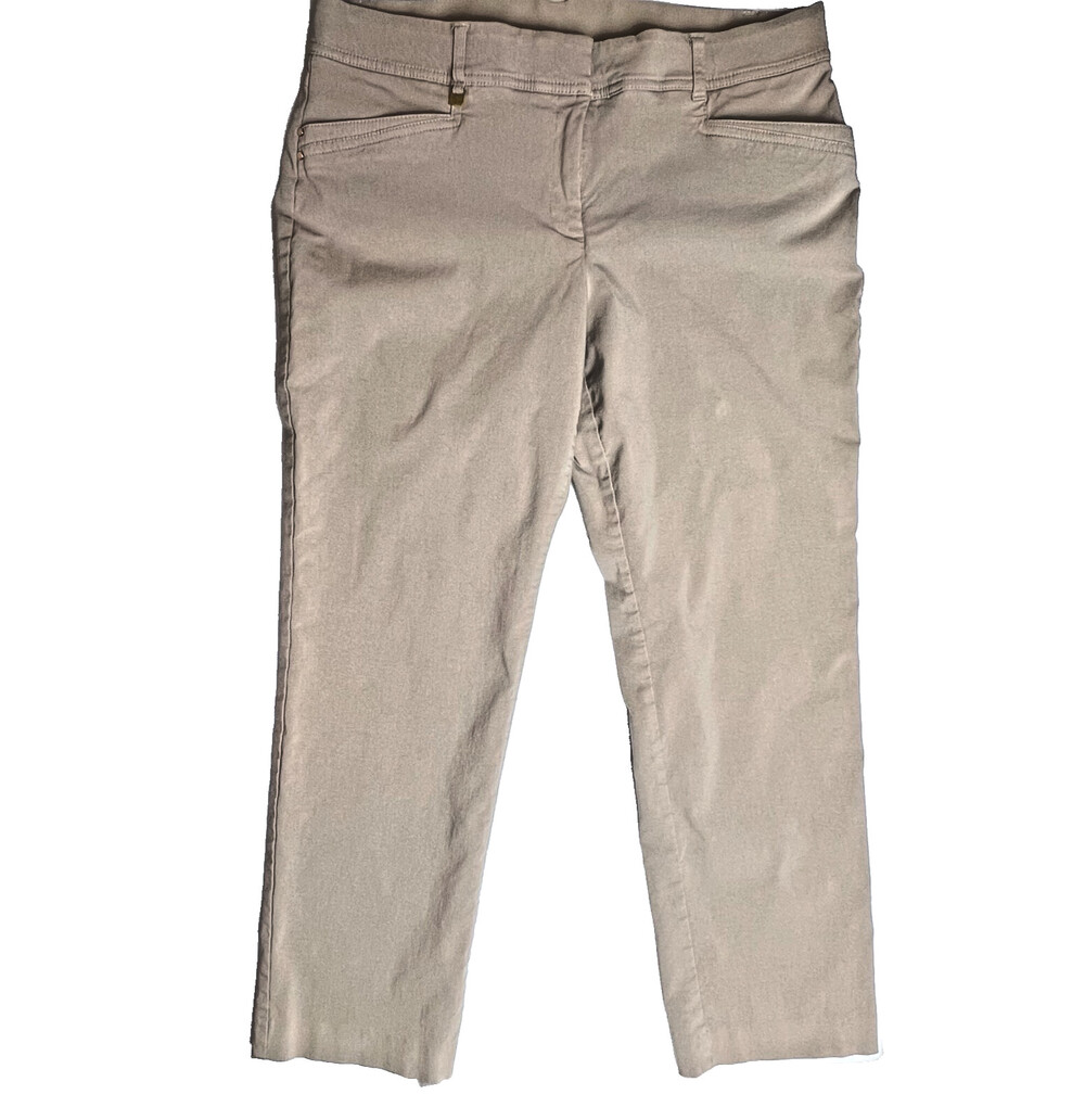 JM Collection - Women's Size 16 Petite Pants Beige Straight Leg 4-Pocket